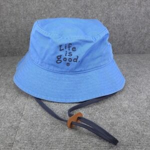 Life Is Good Bucket Hat Mens Blue Adjustable Hike Beach Casual Outdoors